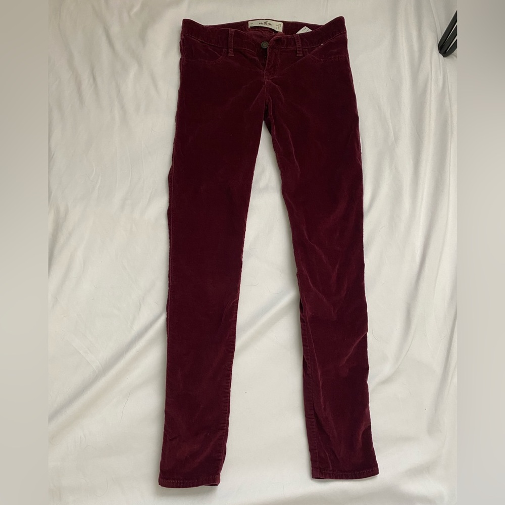 Maroon Velvet Hollister Skinny Pants